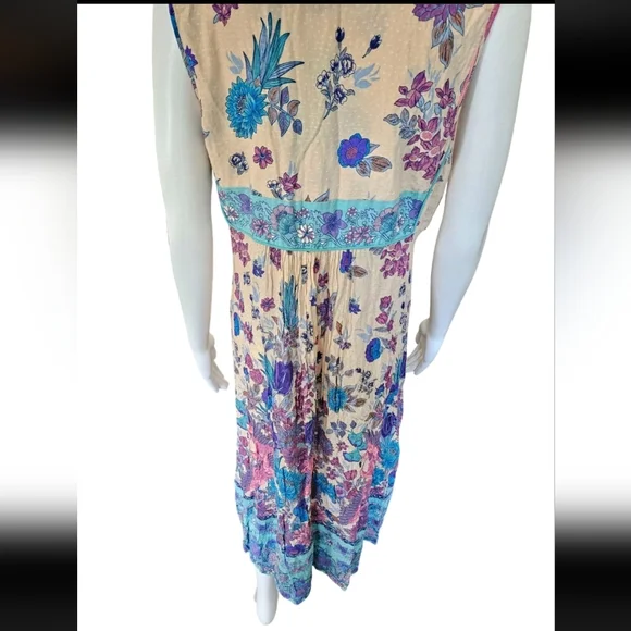 Spell & The Gypsy Siren Song Mermaid Midi Dress Size Medium Boho Gypsy Flowy - Picture 10 of 16